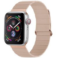 imoshion Magnetisch lederen bandje Apple Watch Series 1 t/m 9 / SE (38/40/41 mm) | Series 10 (42 mm) - Beige