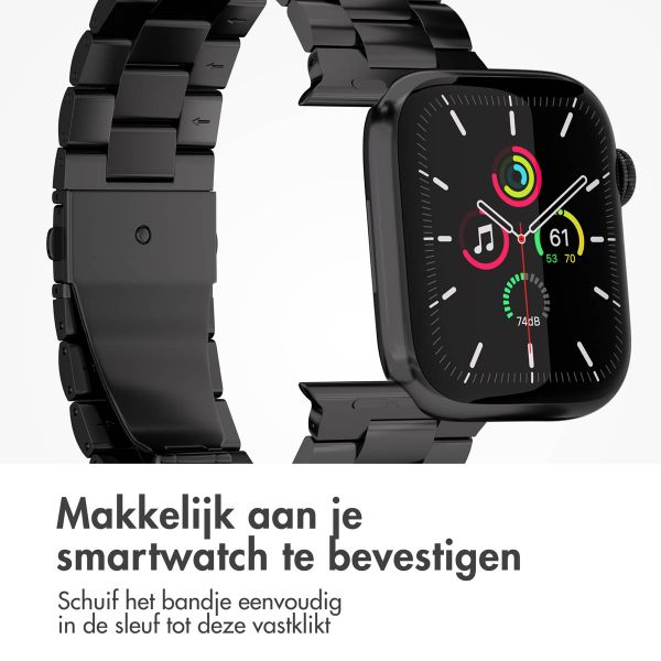 imoshion Stalen bandje Apple Watch Series 1 t/m 11 / SE / Ultra (44/45/46/49 mm) - Zwart