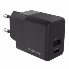 imoshion Wall Charger - Oplader - USB-C en USB aansluiting - Power Delivery - 20 Watt - Zwart