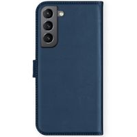 Selencia Echt Lederen Bookcase Samsung Galaxy S21 FE - Blauw