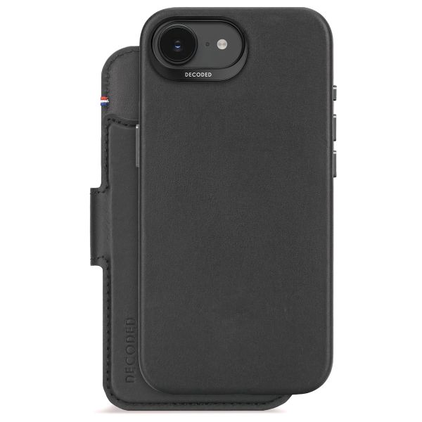 Decoded 2 in 1 Leather Detachable Wallet MagSafe Apple iPhone 16e - Zwart