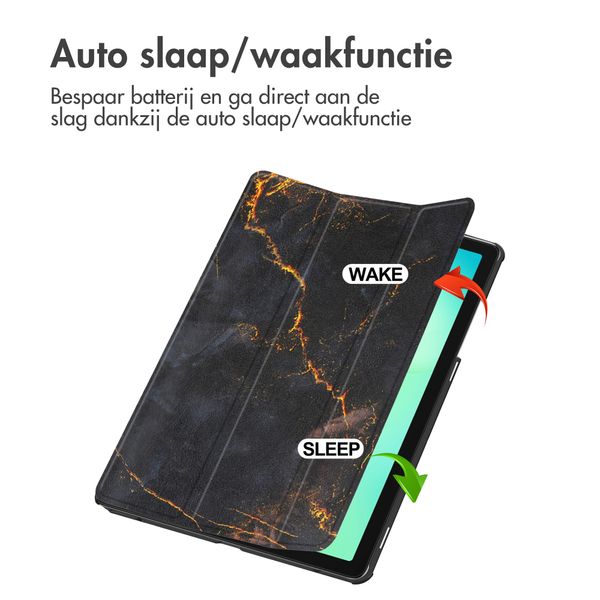 imoshion Design Trifold Bookcase Samsung Galaxy Tab A11 Plus - Black Marble