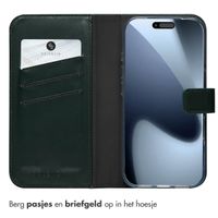 Selencia Echt Leren Bookcase Apple iPhone 17 Pro - Groen