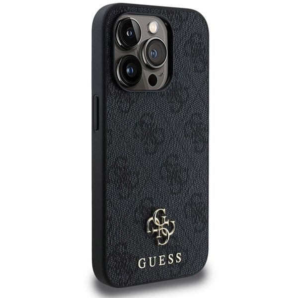 Guess 4G Metal Logo Backcover MagSafe iPhone 15 Pro - Zwart