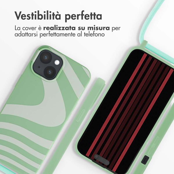 imoshion Siliconen design hoesje met koord Apple iPhone 15 - Retro Green