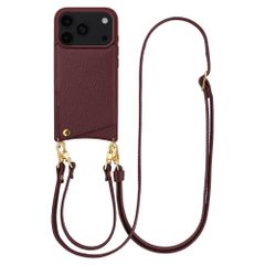 Selencia Nova Telefoonhoes met Koord en Pashouder Apple iPhone 18 Pro / 17 Pro - Bold Burgundy
