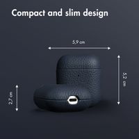 Accezz Genuine leather case  Apple AirPods 1 / 2 - Dark blue