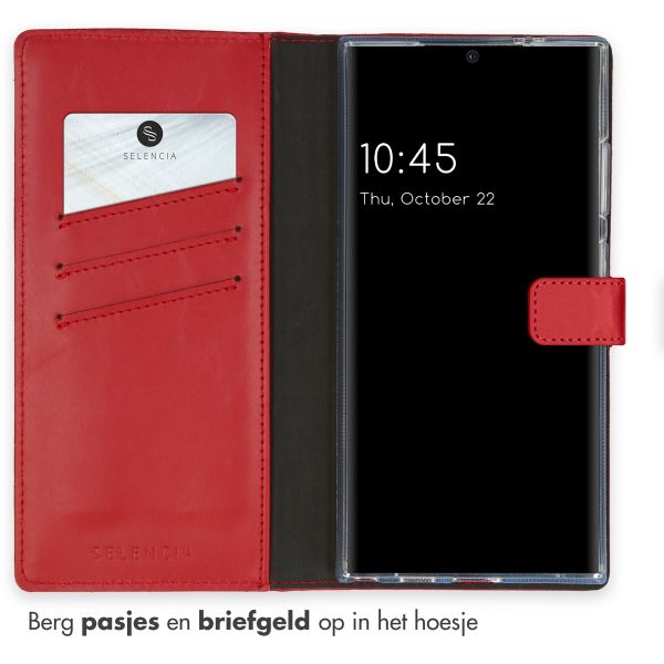 Selencia Echt Lederen Bookcase Samsung Galaxy S24 Ultra - Rood