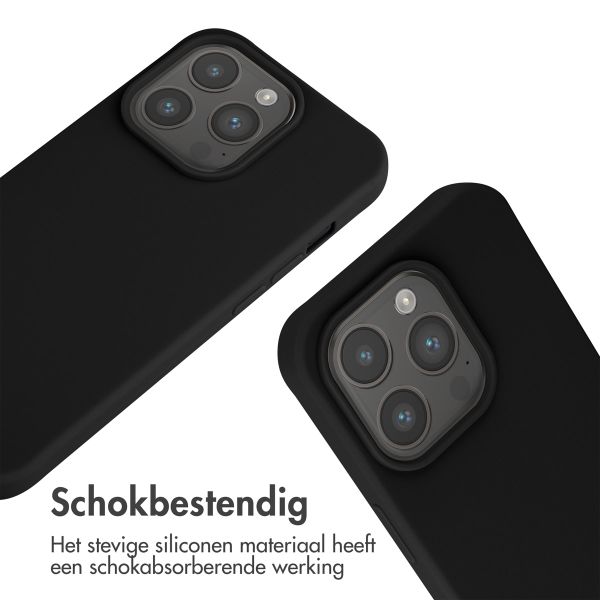 imoshion Siliconen hoesje met koord iPhone 15 Pro - Zwart