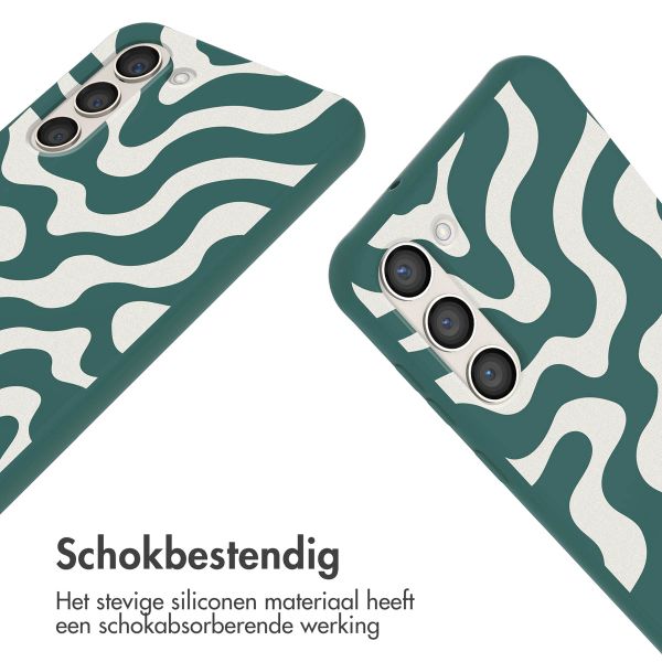 imoshion Siliconen design hoesje met koord Samsung Galaxy S23 - Petrol Green Groovy