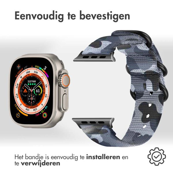 imoshion Nylon bandje Apple Watch Series 1-10 / SE / Ultra (2) - 42/44/45/46/49 mm - Donkergrijs