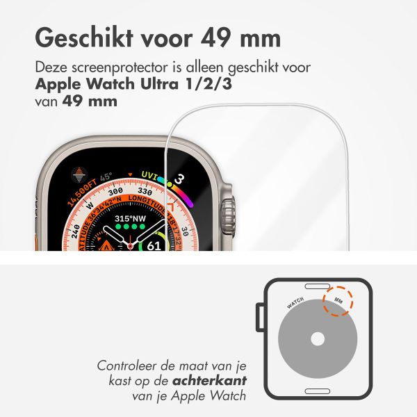 Accezz Gehard glas screenprotector met applicator Apple Watch Ultra 1 / 2 / 3 - 49 mm