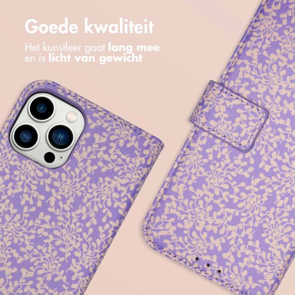 imoshion Design Bookcase iPhone 12 (Pro) - Purple White Flowers