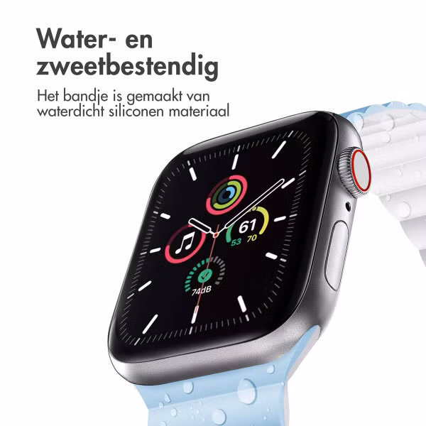 imoshion Magnetisch Siliconen bandje Apple Watch Series 1 t/m 11 / SE / Ultra (44/45/46/49 mm) - Blauw & Wit