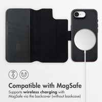 Accezz 2-in-1 Leather Bookcase with MagSafe Apple iPhone 17e / 16e - Onyx Black