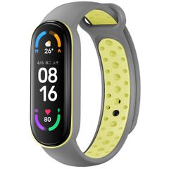 imoshion Siliconen sport bandje Xiaomi Mi Band 5 / 6 - Grijs / Lime