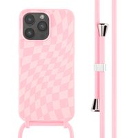 imoshion Siliconen design hoesje met koord iPhone 14 Pro Max - Retro Pink