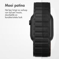 Accezz Magnetisch echt lederen bandje Apple Watch | 38/40/41/42 mm - Zwart