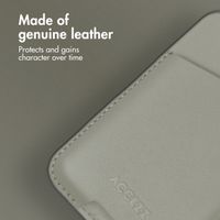 Accezz Leather Card Holder - Compatible with MagSafe and Qi2 - Light Grey