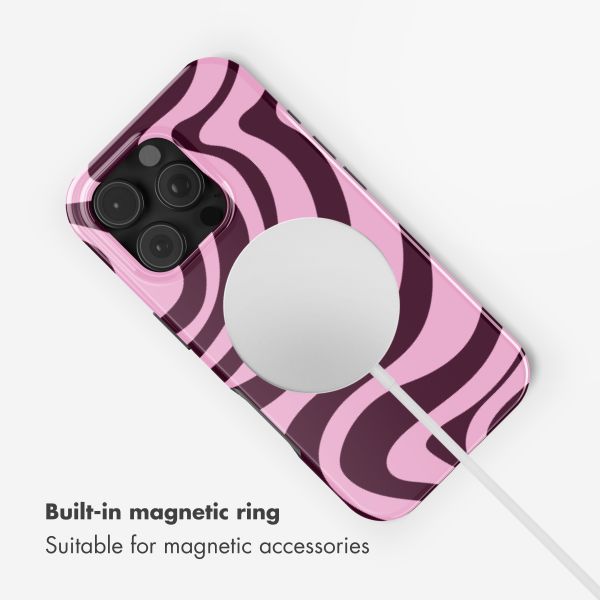 Selencia Vivid Back Cover with MagSafe Apple iPhone 16 Pro - Wavy Swirl Pink Plum