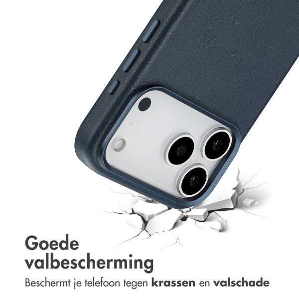 Accezz MagSafe Leather Backcover Apple iPhone 17 Pro Max - Nightfall Blue