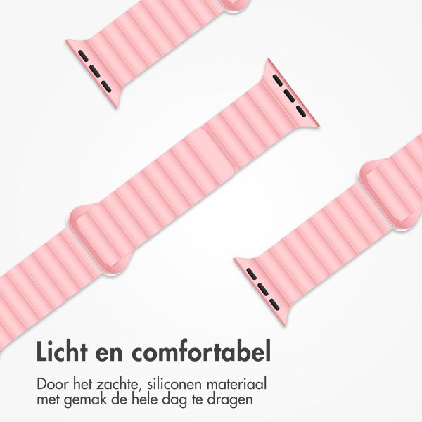 imoshion Magnetisch Siliconen bandje Apple Watch Series 1 t/m 11 / SE / Ultra (44/45/46/49 mm) - Roze & Wit