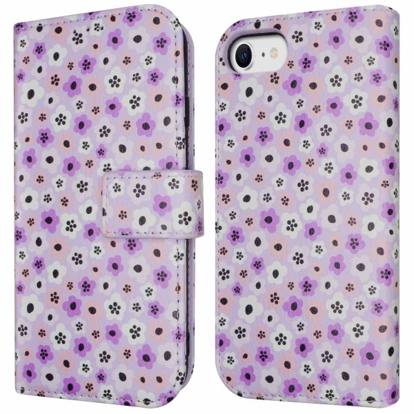 imoshion Design Bookcase iPhone SE (2022 / 2020) / 8 / 7 / 6(s) - Purple Flowers