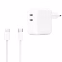 Apple Originele Dual USB-C Power Adapter 35W + Originele USB-C naar USB-C oplaadkabel 60W - 1 meter - Wit