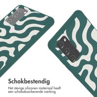 imoshion Siliconen design hoesje met koord Samsung Galaxy S20 FE - Petrol Green Groovy