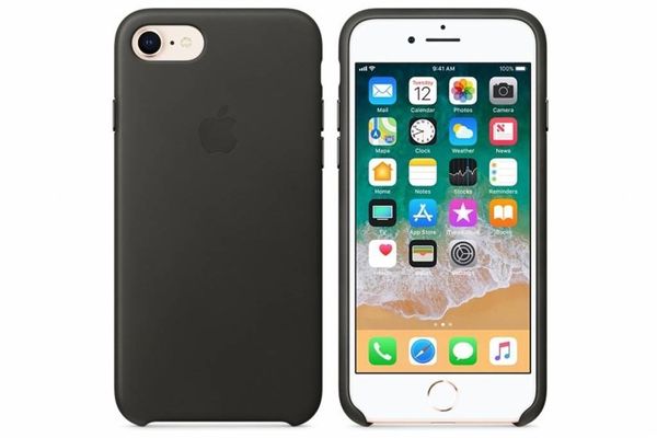 Apple Leather Backcover iPhone SE (2022 / 2020) / 8 / 7 - Charcoal Grey