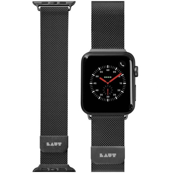 Laut Steel Loop Apple Watch Series 1-10 / SE / Ultra (2) - 42/44/45/46/49 mm - Zwart