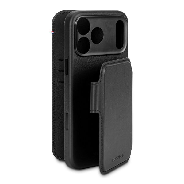 Decoded 2 in 1 Leather Detachable Wallet MagSafe Apple iPhone 17 Pro - Zwart
