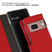 Selencia Echt Lederen Bookcase Google Pixel 7 - Rood