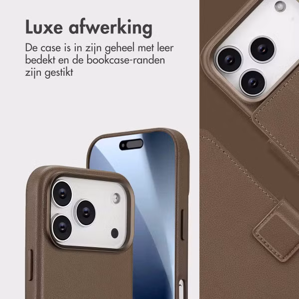 Accezz Leather Bookcase 2-in-1 met MagSafe Apple iPhone 17 Pro - Coffee Brown