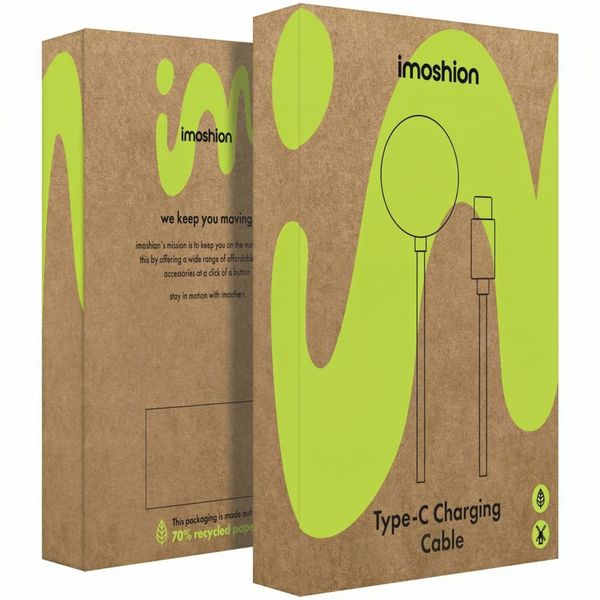 imoshion Oplaadkabel Apple Watch USB-C en USB-A - 0,5 meter - Wit