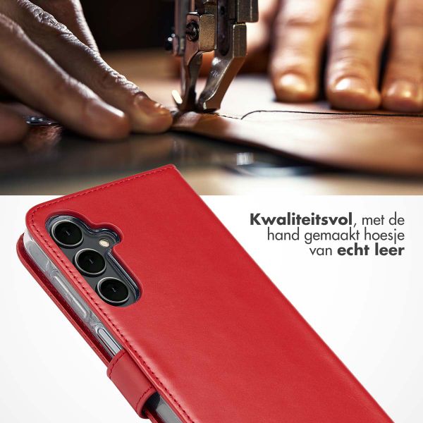 Selencia Echt Leren Bookcase Samsung Galaxy A16 - Rood