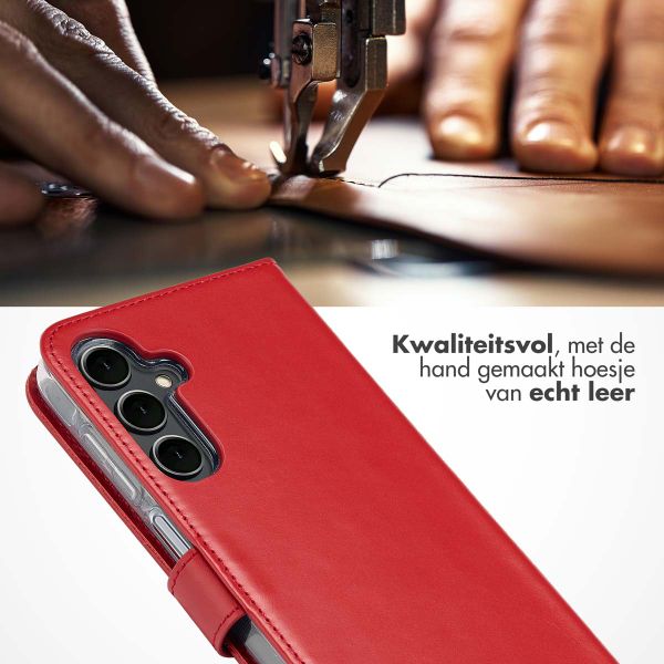 Selencia Echt Lederen Bookcase Samsung Galaxy A16 5G - Rood