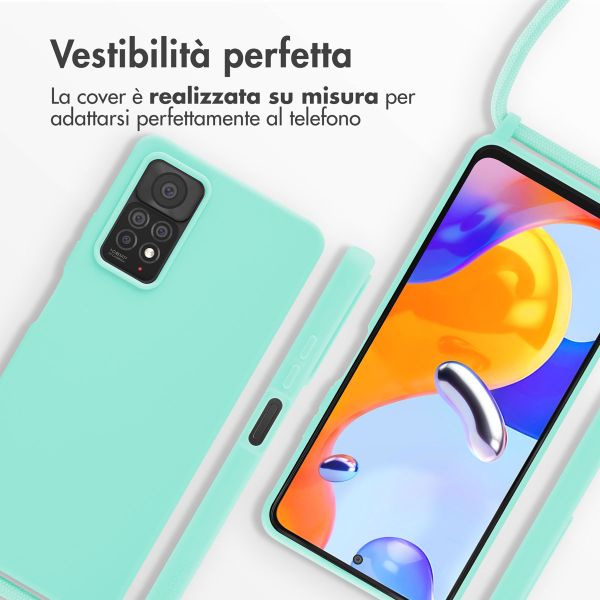 imoshion Siliconen hoesje met koord Xiaomi Redmi Note 11 Pro - Mintgroen