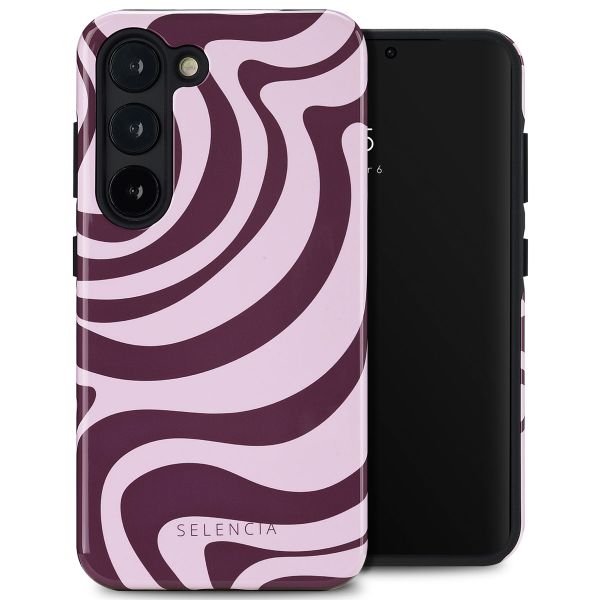 Selencia Vivid Tough Backcover Samsung Galaxy S23 - Wavy Swirl Pink Plum