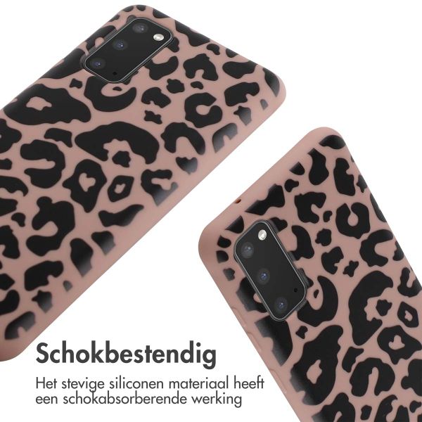 imoshion Siliconen design hoesje met koord Samsung Galaxy S20 - Animal Pink