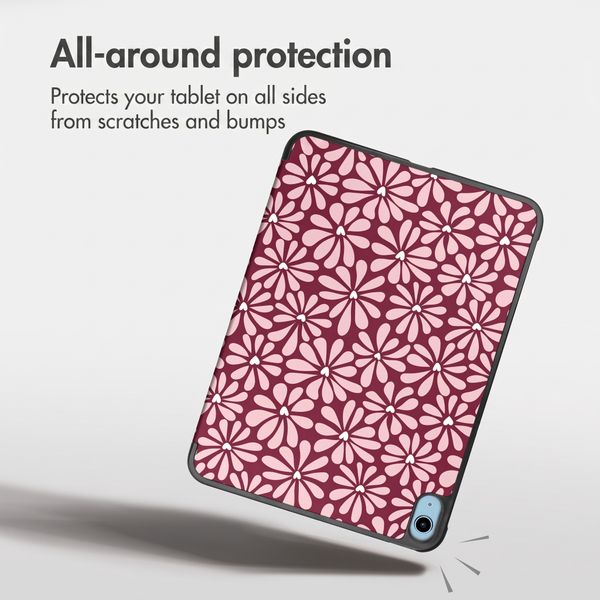 imoshion Design Trifold Case Apple iPad 11 (2025) 11 inch A16 / iPad 10 (2022) 10.9 inch - Bloom Love Blush