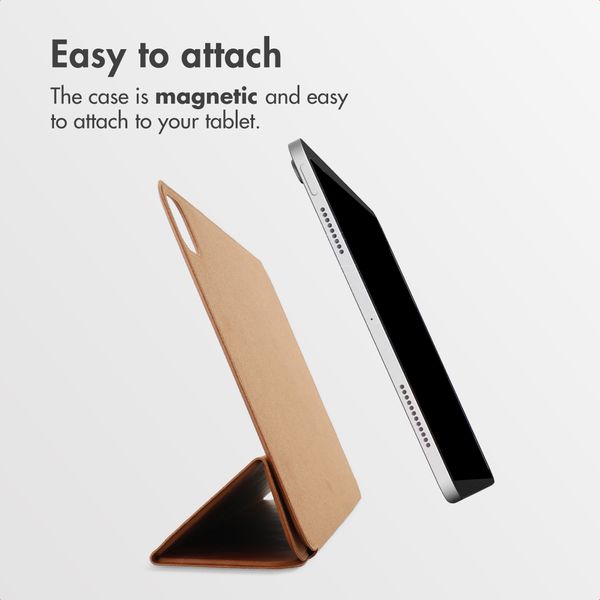 Accezz Leather Trifold Bookcase Apple iPad Pro 11 (2025) M5 / (2024) M4 - Cognac