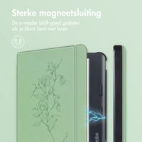 imoshion Design Slim Hard Case Sleepcover met stand Kobo Libra Colour / Tolino Vision Color - Floral Green
