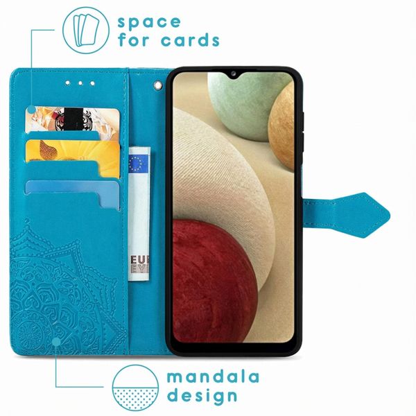imoshion Mandala Bookcase Samsung Galaxy A12 - Turquoise