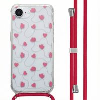 imoshion Design hoesje met koord Apple iPhone 16e - Dusty Rose Connected Hearts