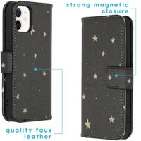 imoshion Design Softcase Bookcase Apple iPhone 12 Mini - Stars Gold