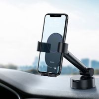 Baseus Simplism Gravity - Telefoonhouder auto – Dashboard / Vooruit – Opvouwbaar – Verstelbaar - Zwart