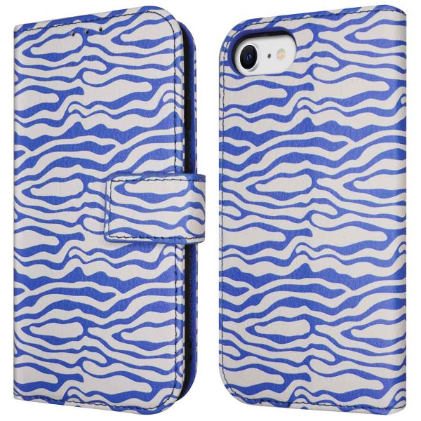 imoshion Design Bookcase iPhone SE (2022 / 2020) / 8 / 7 / 6(s) - White Blue Stripes