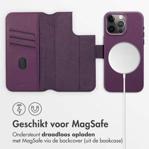 Accezz Leather Bookcase 2-in-1 met MagSafe Apple iPhone 15 Pro Max - Heath Purple