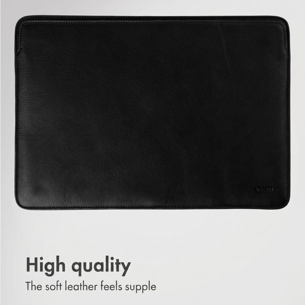 Accezz Leather laptop sleeve 16 inch - Black